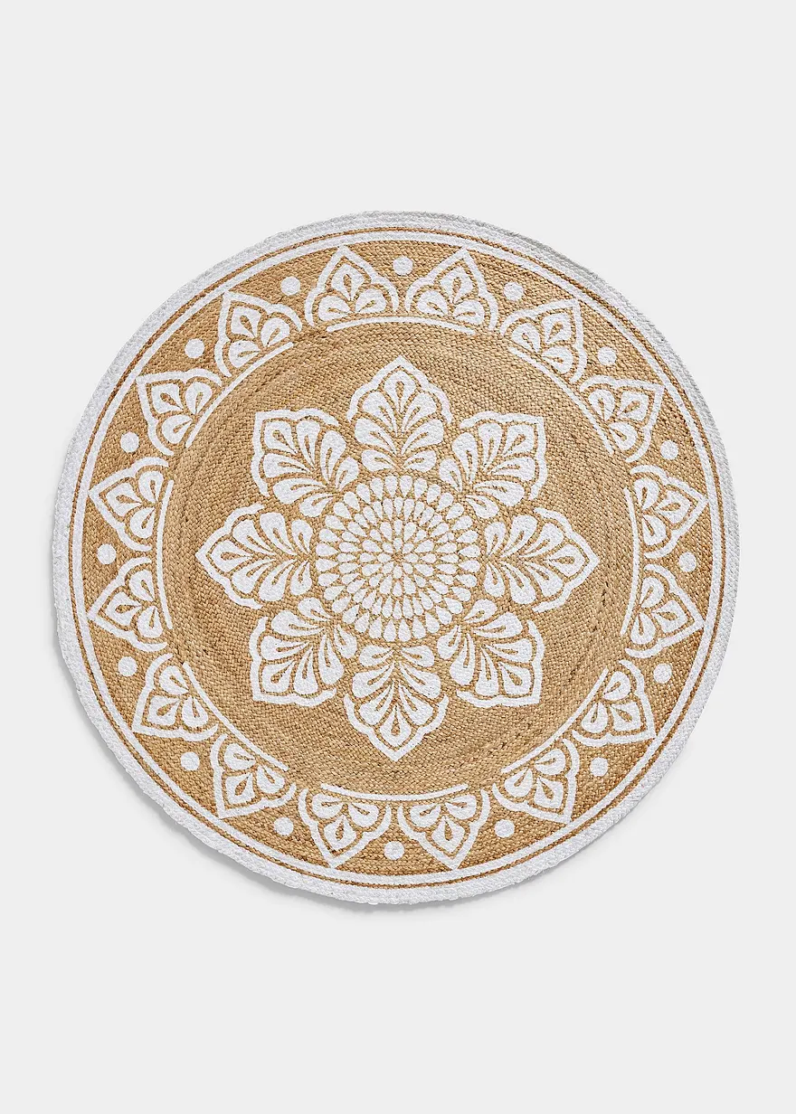 Runder Teppich mit Ornamentdruck in beige - bonprix Runder Teppich mit Ornamentdruck in beige - bonprix