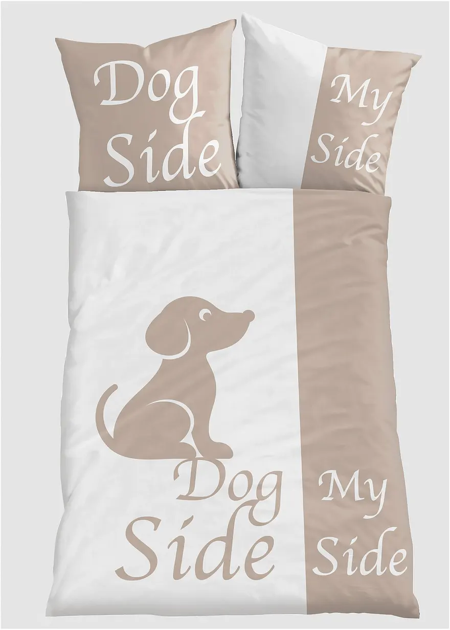 Wendebettwäsche mit Hunden in beige - bonprix Wendebettwäsche mit Hunden in beige - bonprix