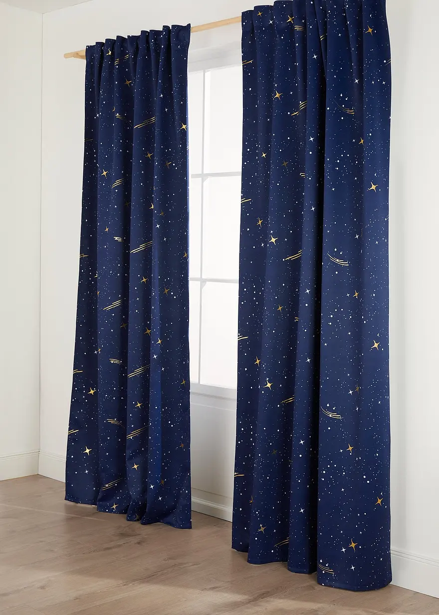 Verdunkelungsvorhang mit Sterne Druck (1er Pack) in blau - bonprix Verdunkelungsvorhang mit Sterne Druck (1er Pack) in blau - bonprix