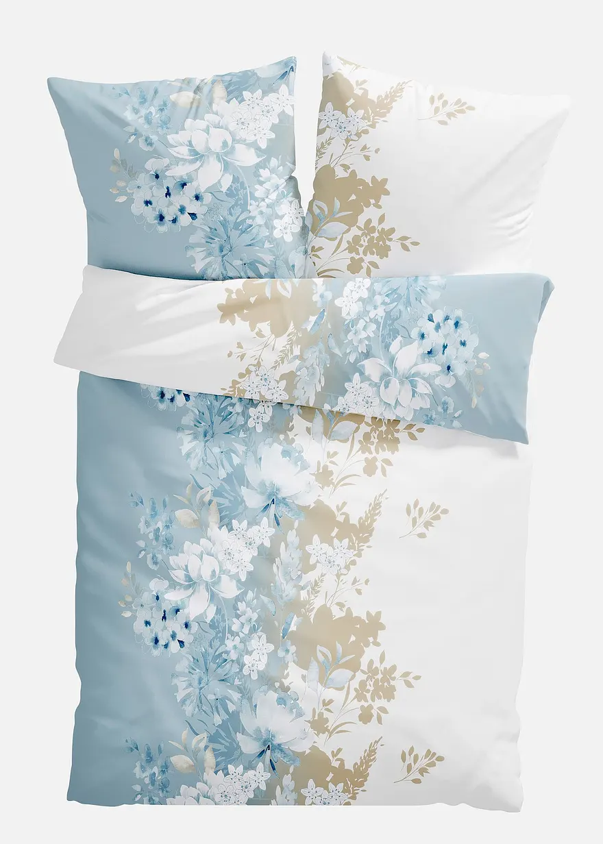 Bettwäsche mit floralem Design in blau - bonprix Bettwäsche mit floralem Design in blau - bonprix