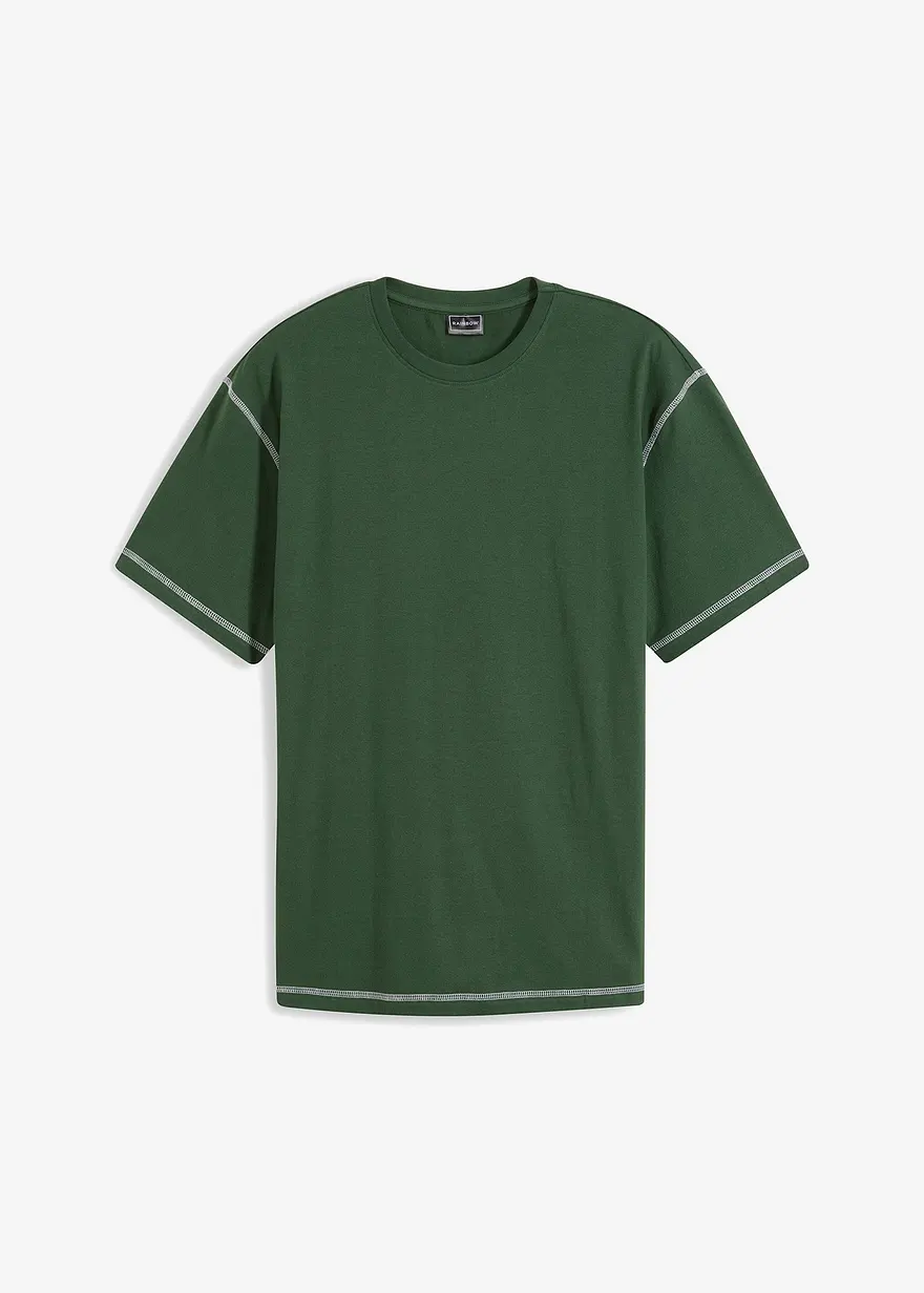 T-Shirt aus reiner Bio-Baumwolle, Loose Fit in grün von vorne - bonprix T-Shirt aus reiner Bio-Baumwolle, Loose Fit in grün von vorne - bonprix