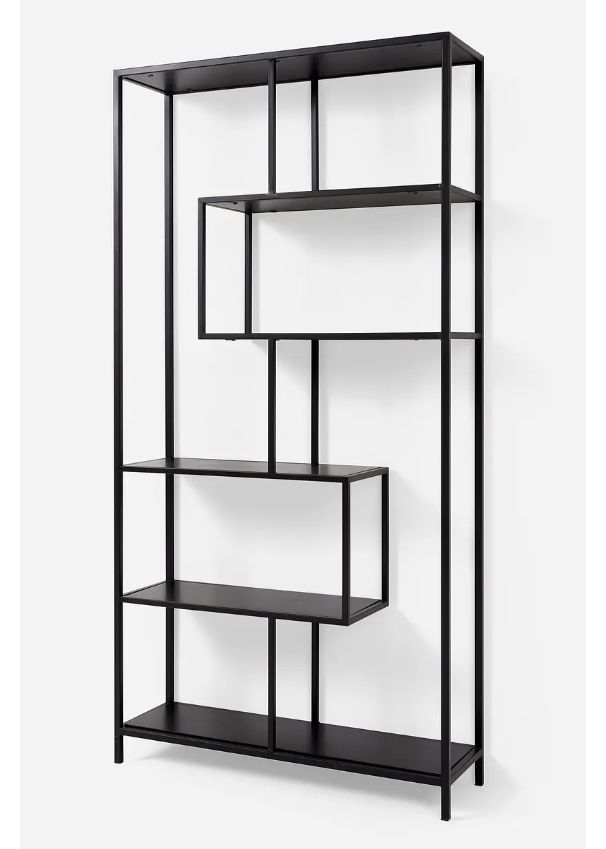 Metall Regal breit in schwarz von vorne - bonprix Metall Regal breit in schwarz von vorne - bonprix
