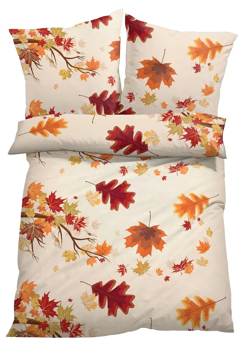 Bettwäsche mit Herbstlaub in orange - bonprix Bettwäsche mit Herbstlaub in orange - bonprix