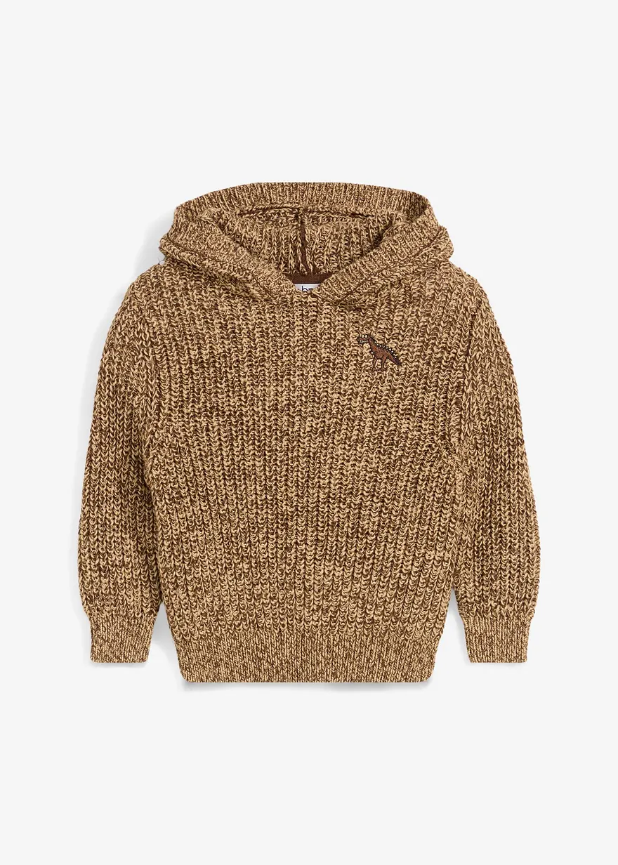 Baby Pullover mit Kapuze in beige von vorne - bonprix Baby Pullover mit Kapuze in beige von vorne - bonprix