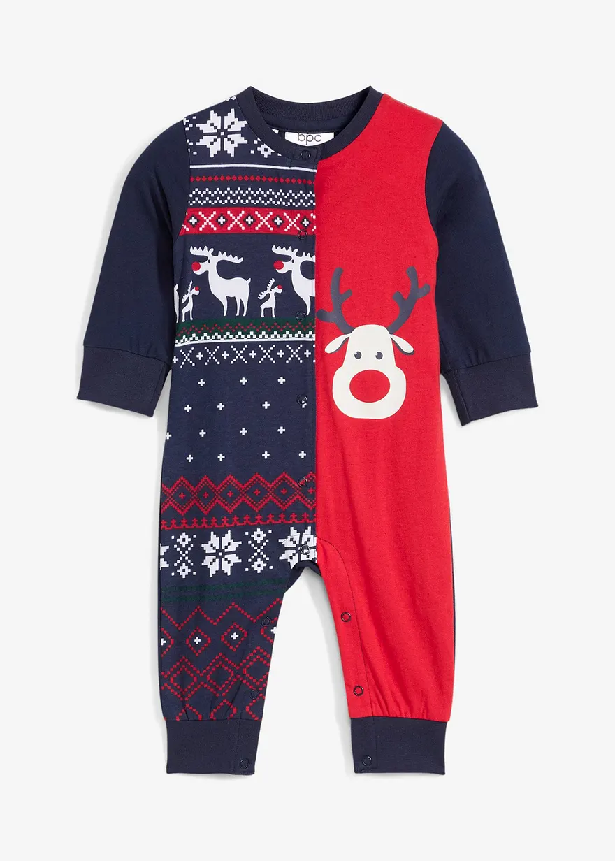 Baby Overall mit Weihnachtsmotiv in rot von vorne - bonprix Baby Overall mit Weihnachtsmotiv in rot von vorne - bonprix
