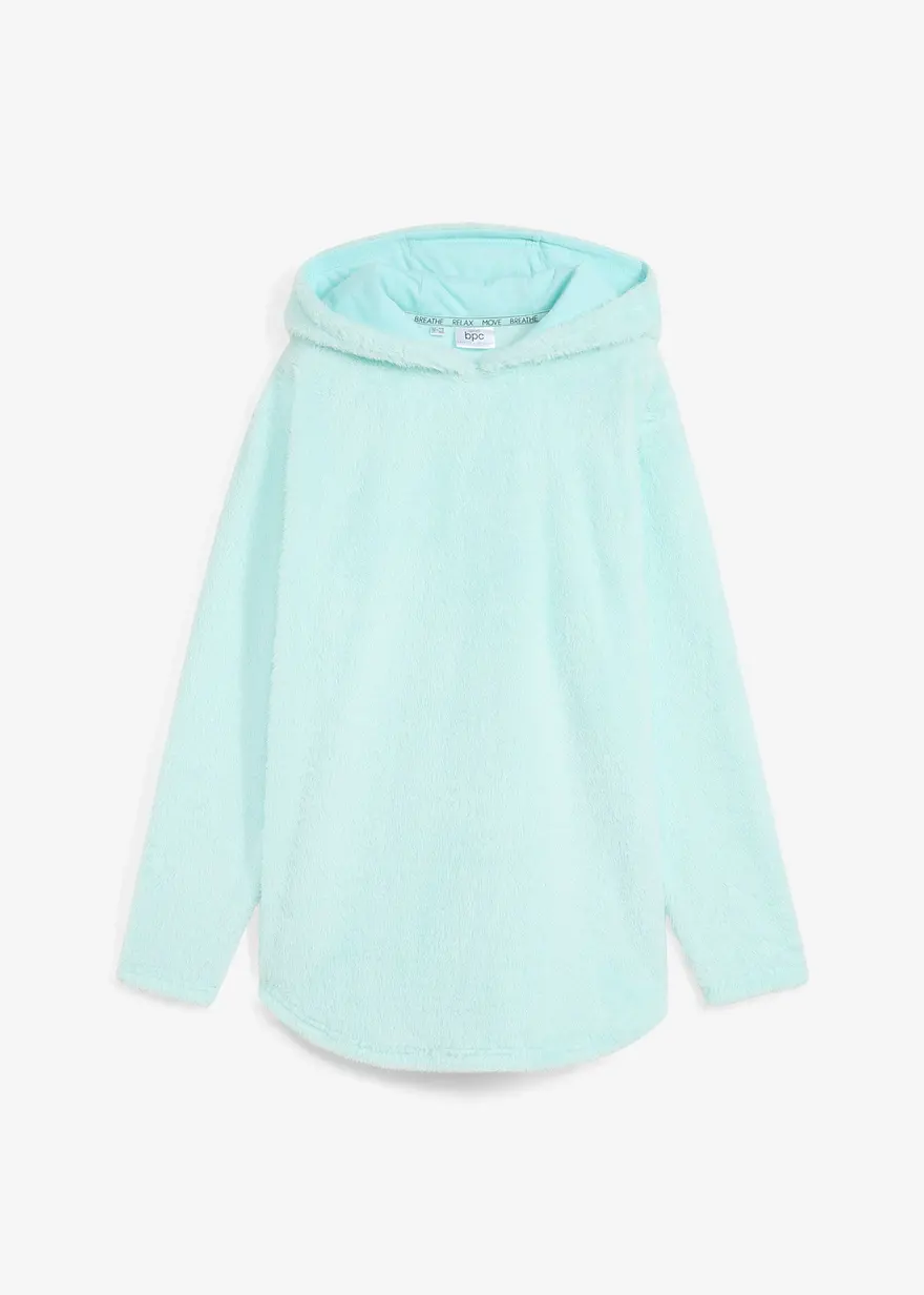 Loungewear Kuschel-Fleece Longpullover, Oversized in blau von vorne - bonprix Loungewear Kuschel-Fleece Longpullover, Oversized in blau von vorne - bonprix
