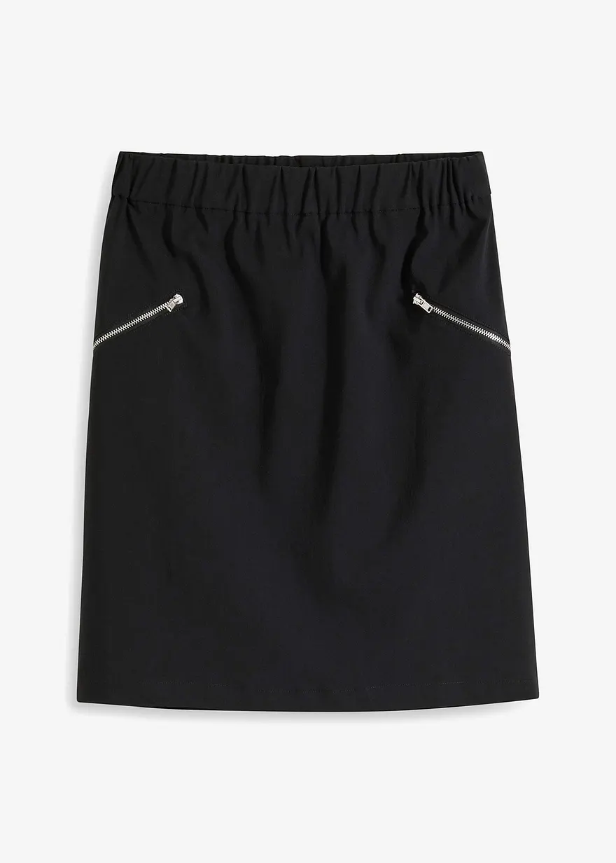 Minirock mit Reißverschluss-Taschen in schwarz von vorne - bonprix Minirock mit Reißverschluss-Taschen in schwarz von vorne - bonprix