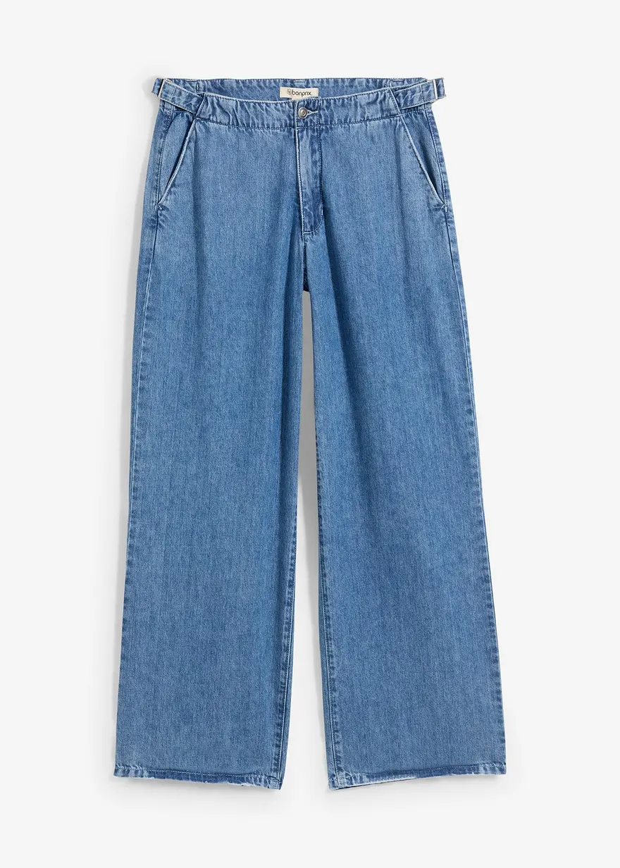 Loose Straight Jeans Mid Waist in blau von vorne - bonprix Loose Straight Jeans Mid Waist in blau von vorne - bonprix