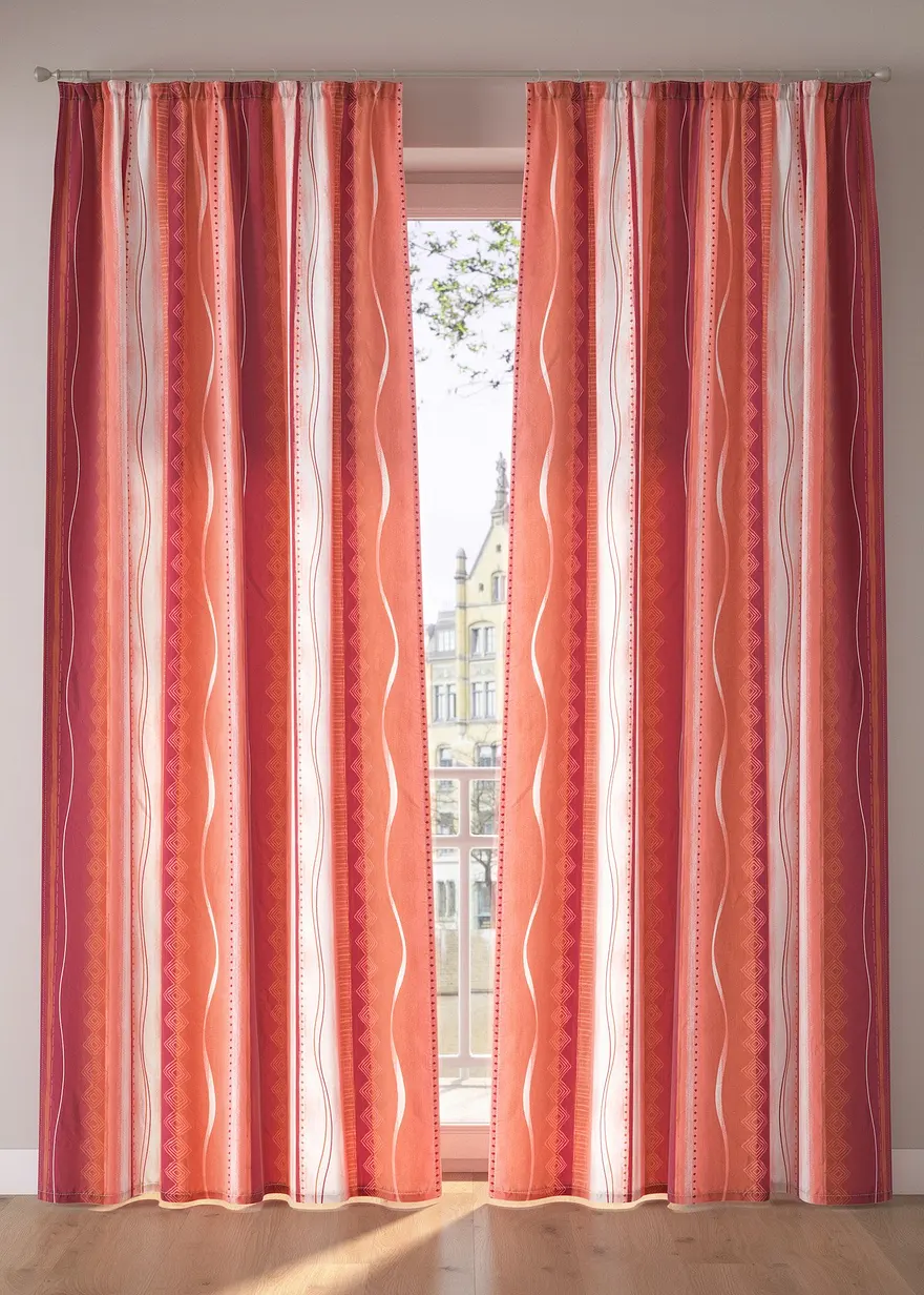 Microfaser Vorhang mit Druck (1er Pack) in orange - bonprix Microfaser Vorhang mit Druck (1er Pack) in orange - bonprix