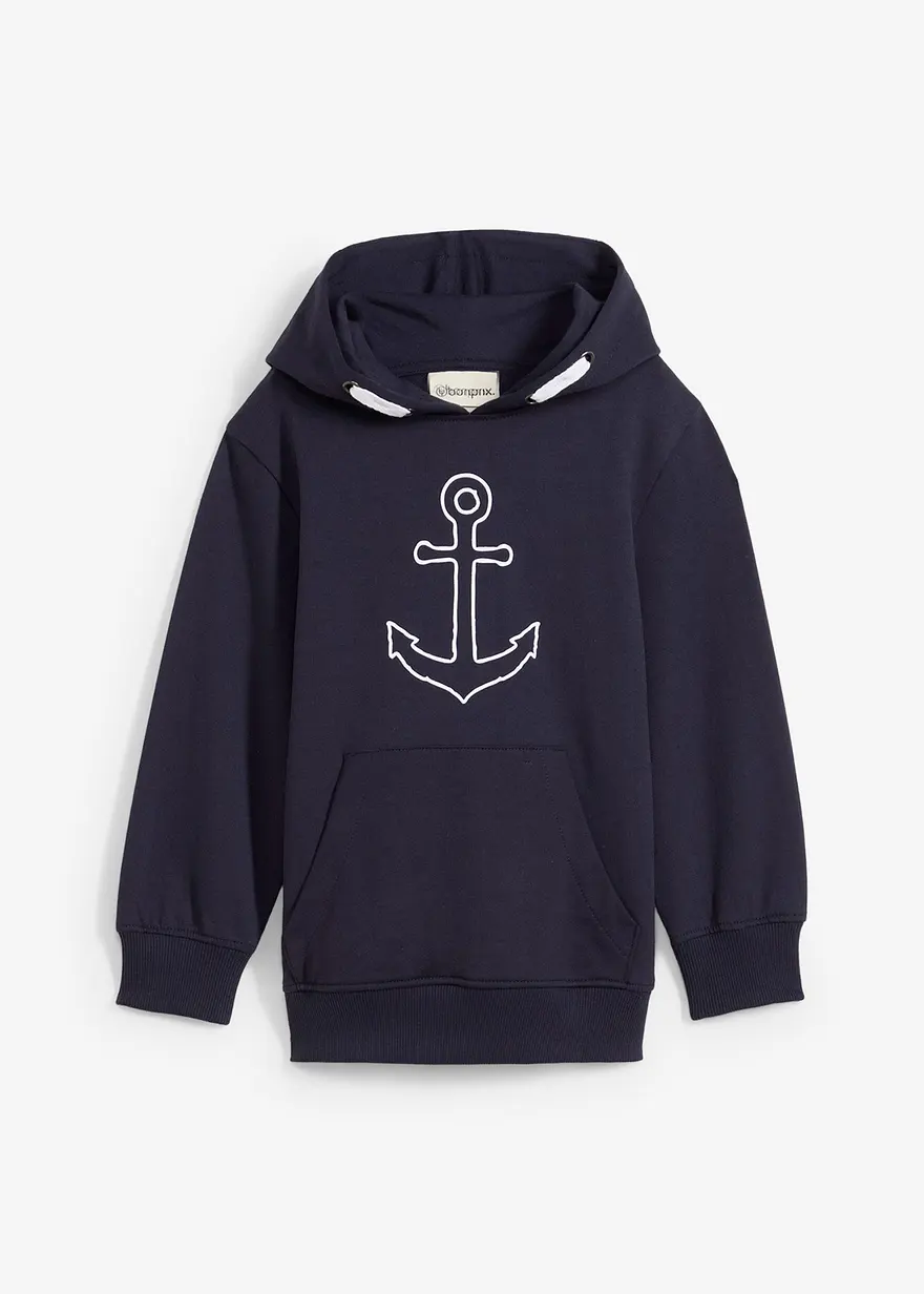 Hoodie aus weichem Baumwoll-Mix in blau von vorne - bonprix Hoodie aus weichem Baumwoll-Mix in blau von vorne - bonprix