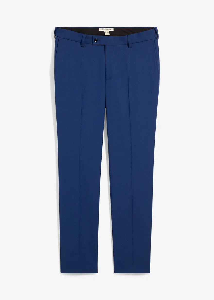 Baukasten-Anzugshose mit Stretchanteil, Regular Fit in blau von vorne - bonprix Baukasten-Anzugshose mit Stretchanteil, Regular Fit in blau von vorne - bonprix