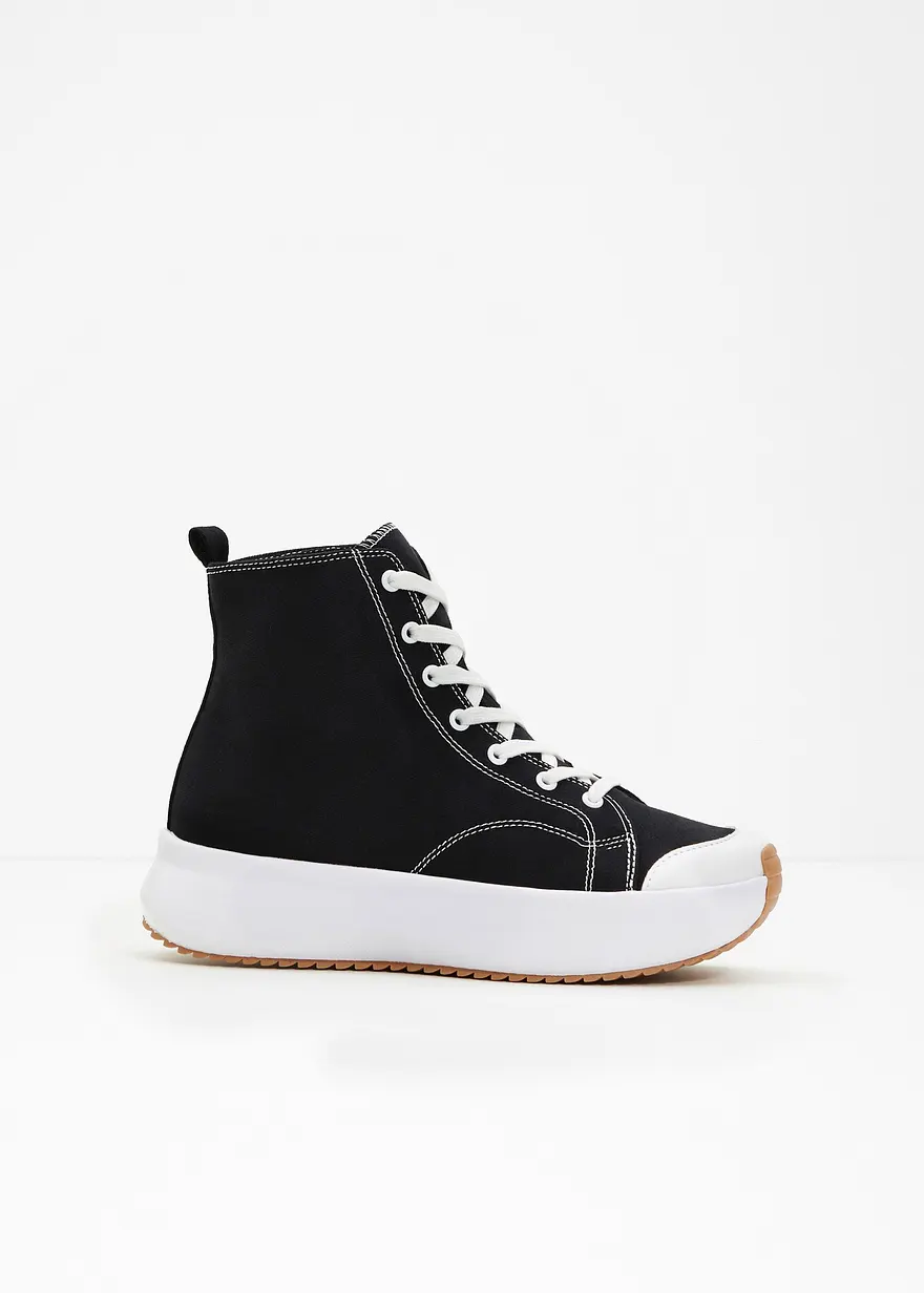 High top Plateau Sneaker in schwarz - bonprix High top Plateau Sneaker in schwarz - bonprix