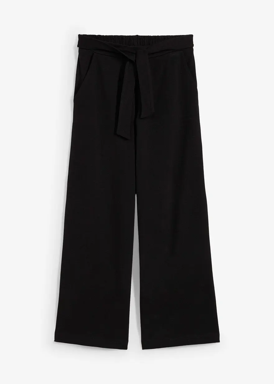 Culotte aus Bio-Baumwolle mit elastischem Bund in schwarz von vorne - bonprix Culotte aus Bio-Baumwolle mit elastischem Bund in schwarz von vorne - bonprix