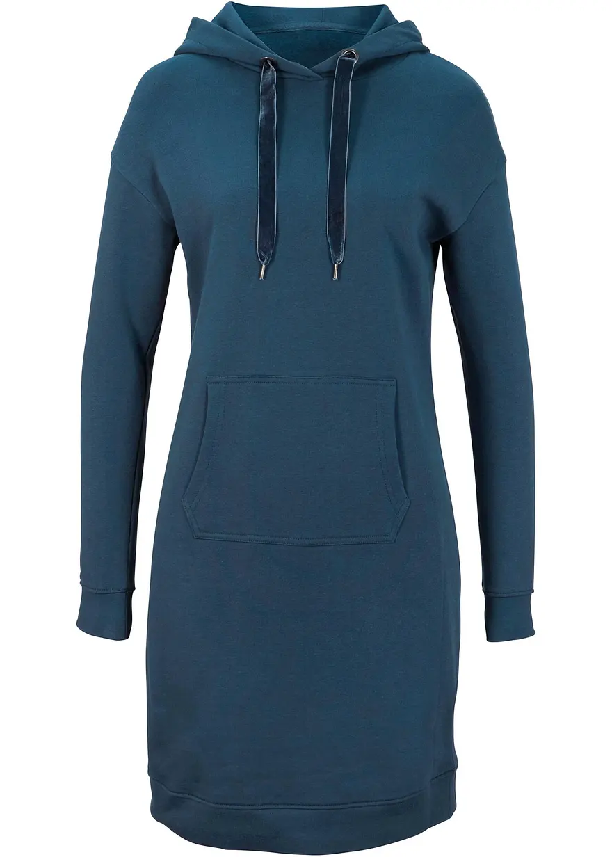 Sweatkleid aus reiner Baumwolle in blau von vorne - bonprix Sweatkleid aus reiner Baumwolle in blau von vorne - bonprix