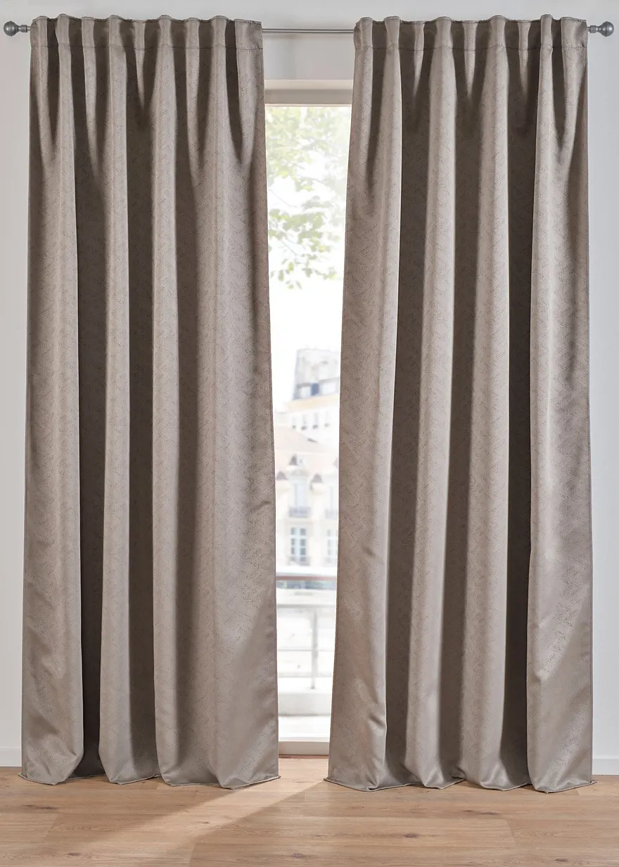 Jacquard Verdunkelungsvorhang (1er Pack) in grau - bonprix Jacquard Verdunkelungsvorhang (1er Pack) in grau - bonprix
