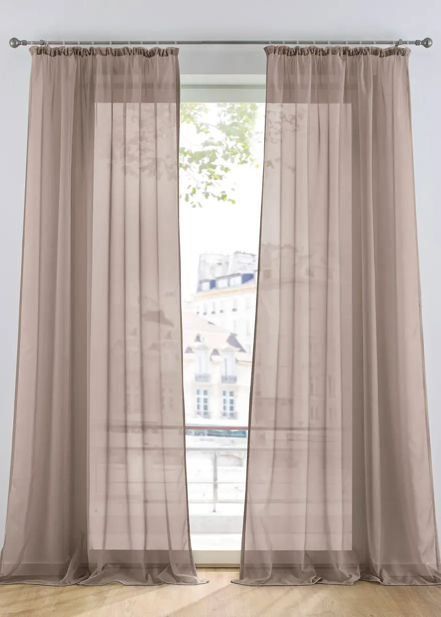 Gardine aus leichtem Voile (1er Pack) in braun - bonprix Gardine aus leichtem Voile (1er Pack) in braun - bonprix