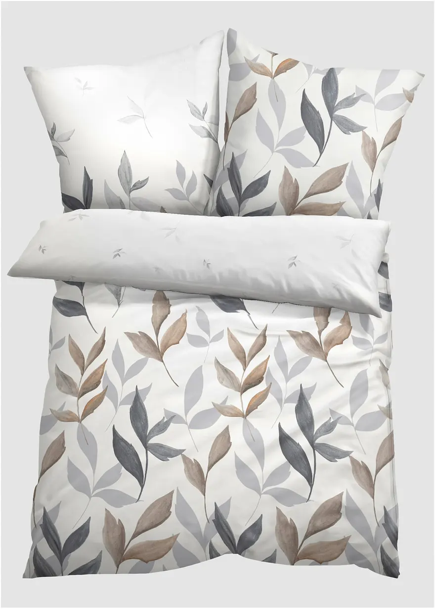 Bettwäsche mit Blättern in beige von vorne - bonprix Bettwäsche mit Blättern in beige von vorne - bonprix