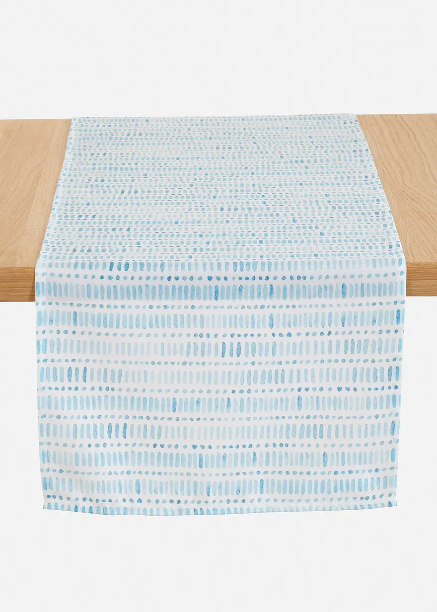 Tischläufer mit Streifen wasserabweisend in blau von vorne - bonprix Tischläufer mit Streifen wasserabweisend in blau von vorne - bonprix