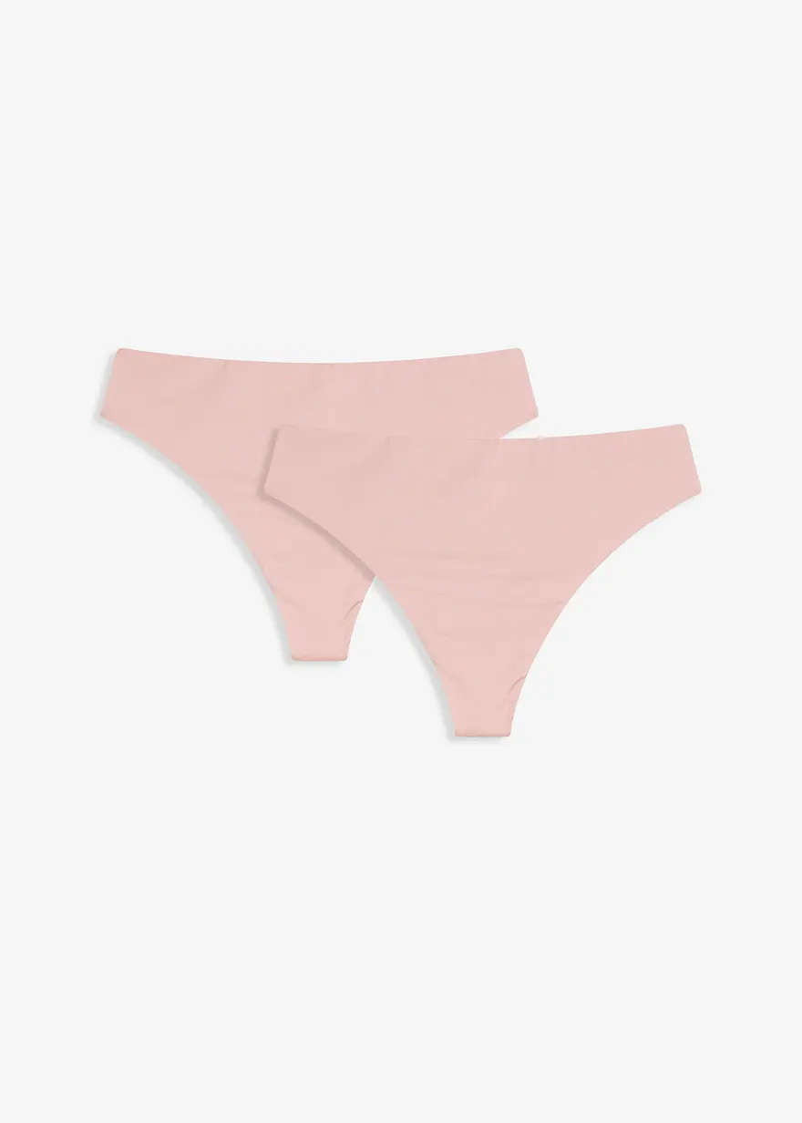 Highwaist String mit Glanzeffekt (2er Pack) in rosa von vorne - bonprix Highwaist String mit Glanzeffekt (2er Pack) in rosa von vorne - bonprix