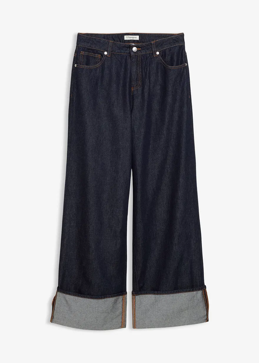 Baggy-Jeans Mid Waist in blau von vorne - bonprix Baggy-Jeans Mid Waist in blau von vorne - bonprix