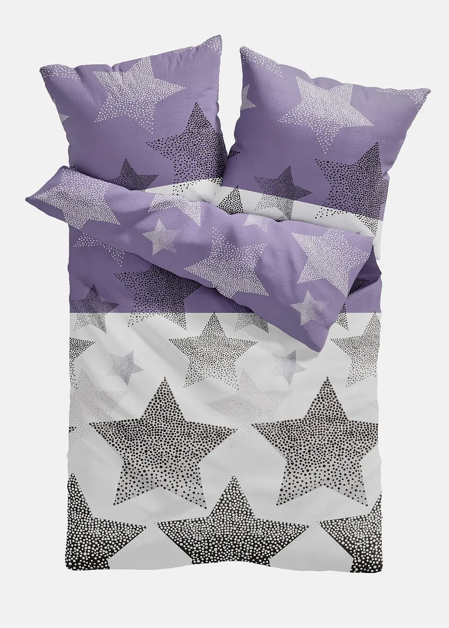 Bettwäsche mit Sternen in lila von vorne - bonprix Bettwäsche mit Sternen in lila von vorne - bonprix