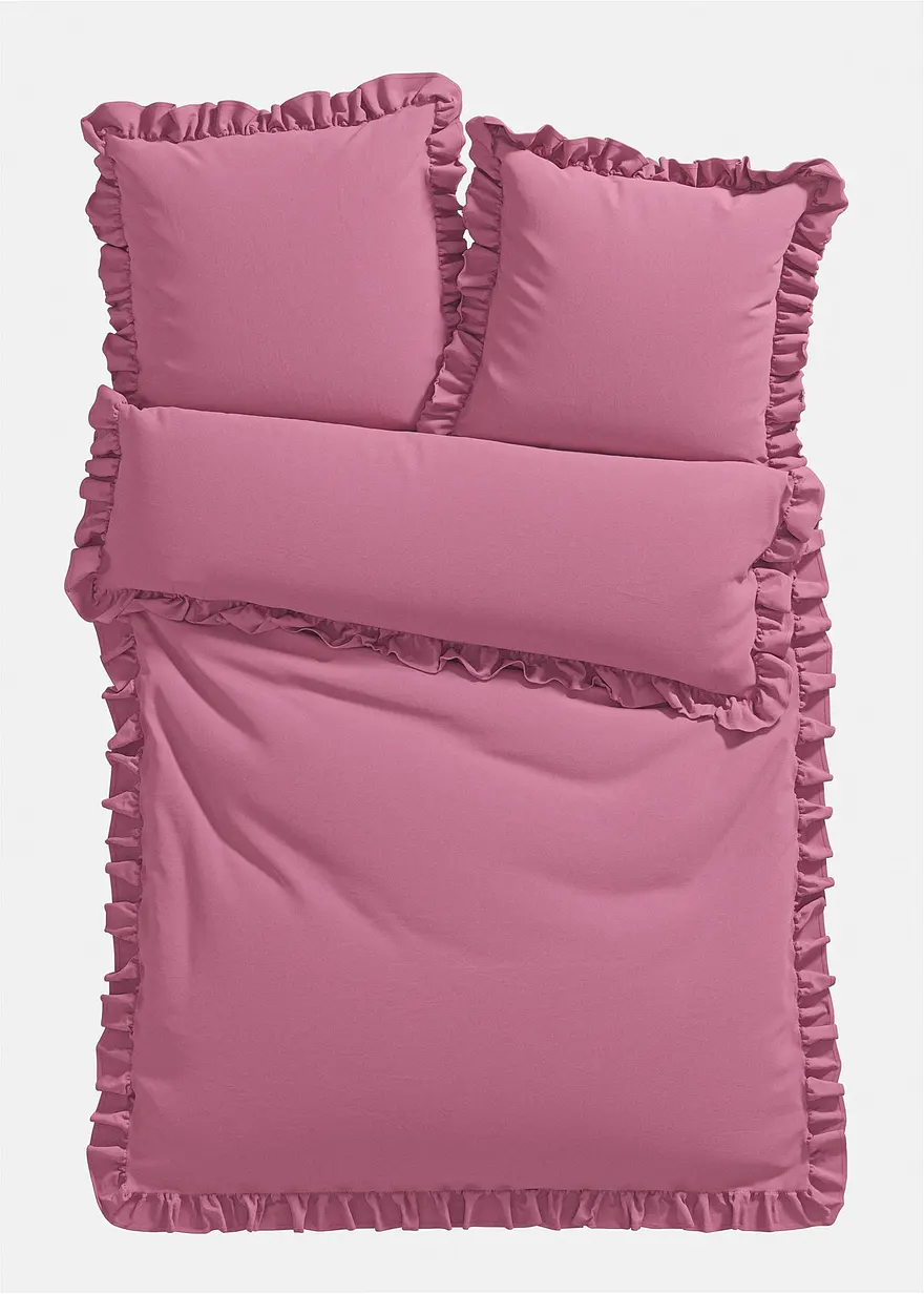 Bettwäsche mit Rüschen in lila von vorne - bonprix Bettwäsche mit Rüschen in lila von vorne - bonprix