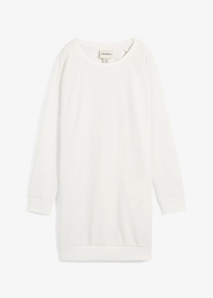 Sweatkleid in weiß von vorne - bonprix Sweatkleid in weiß von vorne - bonprix