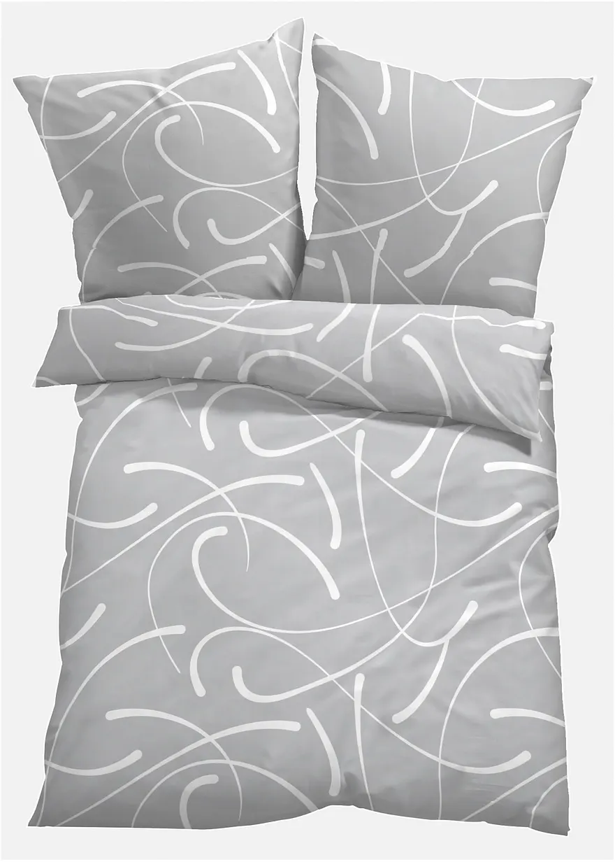 Bettwäsche mit grafischem Design in grau von vorne - bonprix Bettwäsche mit grafischem Design in grau von vorne - bonprix