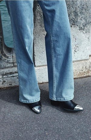Damen - Weite Jeans aus Bio-Baumwolle - mittelblau denim