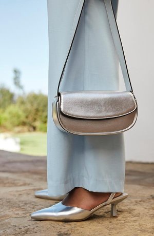 Damen - Handtasche - silber metallic