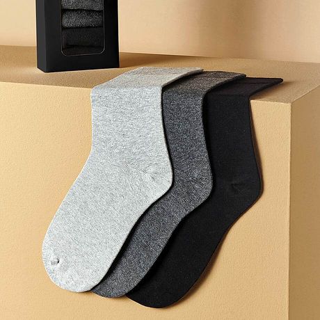 Damen - Hochwertige Socken (3er Pack) mit exklusivem Tragegefühl mit Bio-Baumwolle - grau meliert/anthrazit meliert