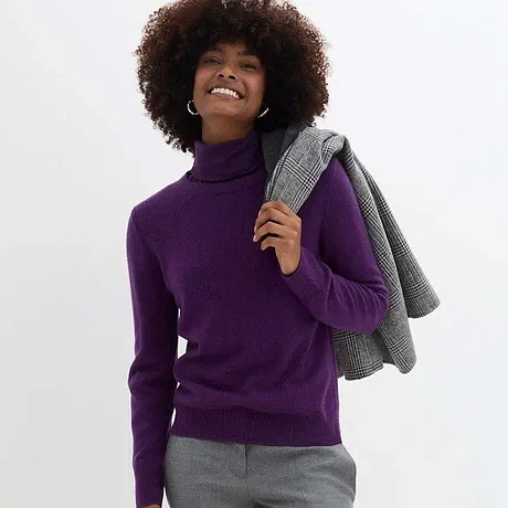 Im Trend - Cashmerepullover mit Good Cashmere Standard®-Anteil - tieflila