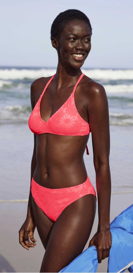 Damen - Bustier Bikini (2-tlg.Set) - neon pink