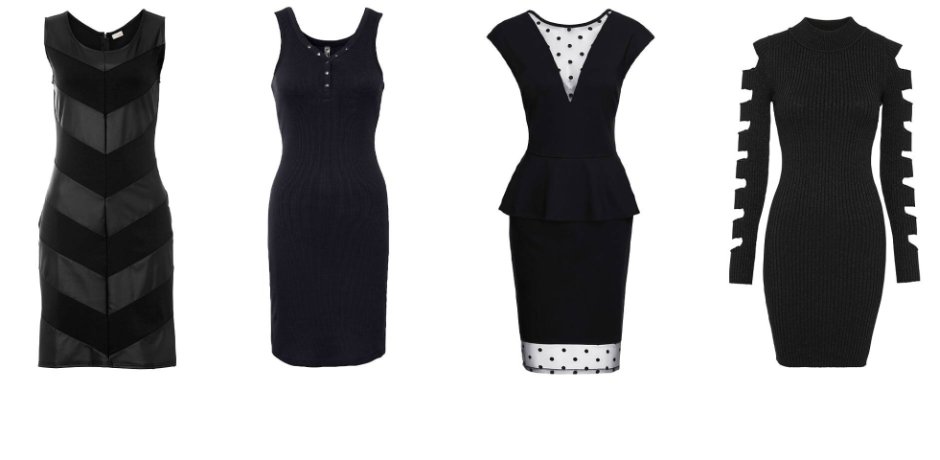 Damen - Kleid mit Lederimitat-Einsatz - schwarz