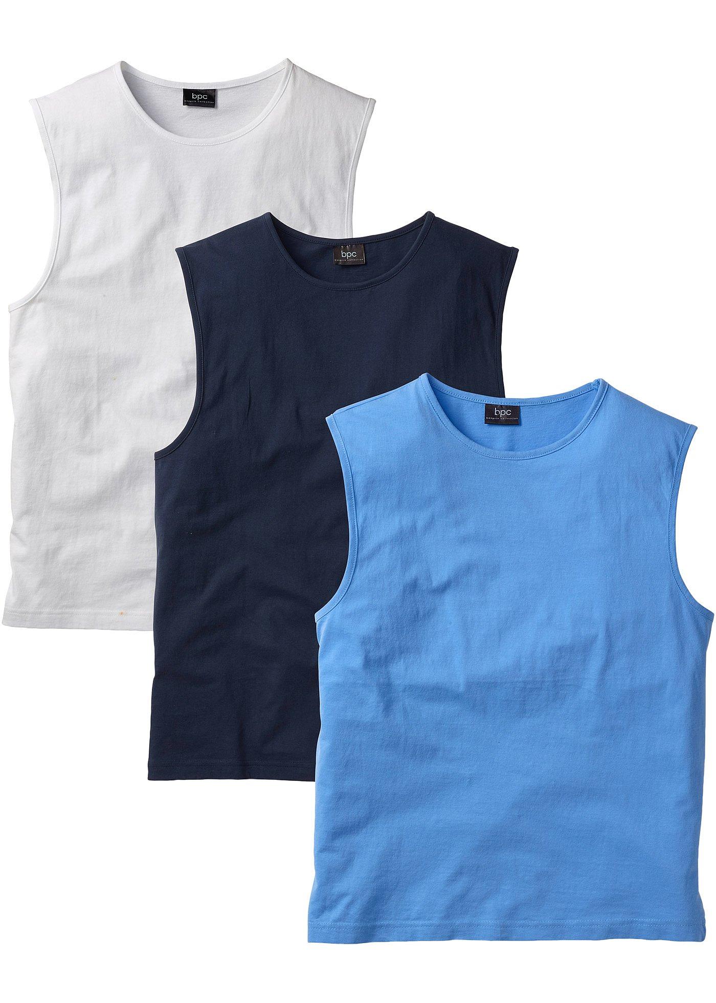 Legeres Muskelshirt für das entspannte Freizeitoutfit (97189995) in mittelblau+weiss+dunkelblau
