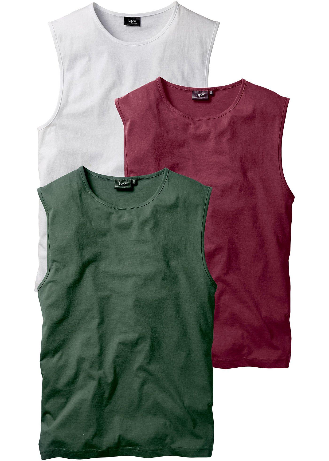 Legeres Muskelshirt für das entspannte Freizeitoutfit (94173895) in bordeaux+dunkelgrün+weiß