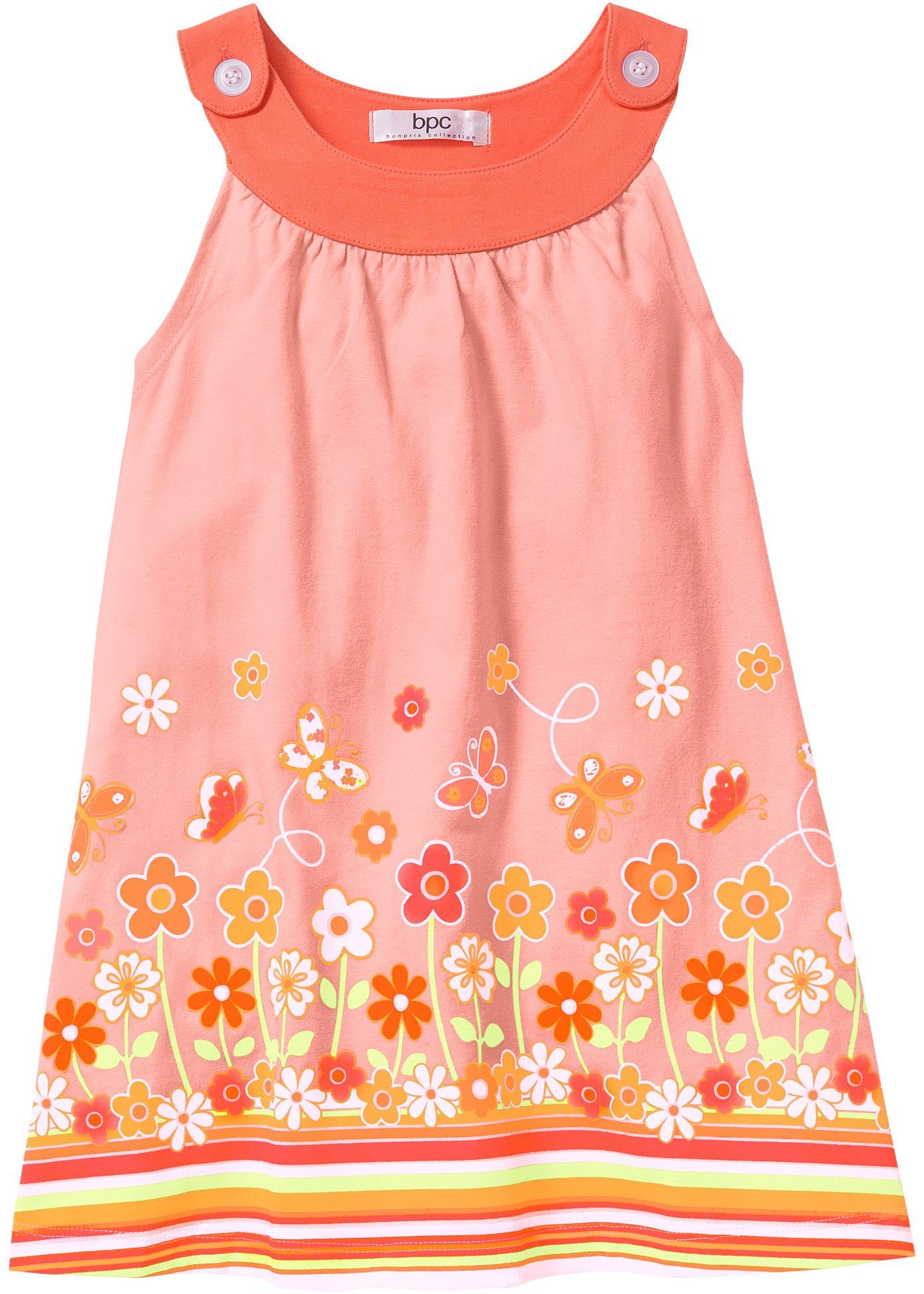 Schönes Kleid mit Blümchen-Muster (92586895) in mandarine/hellkoralle bedruckt
