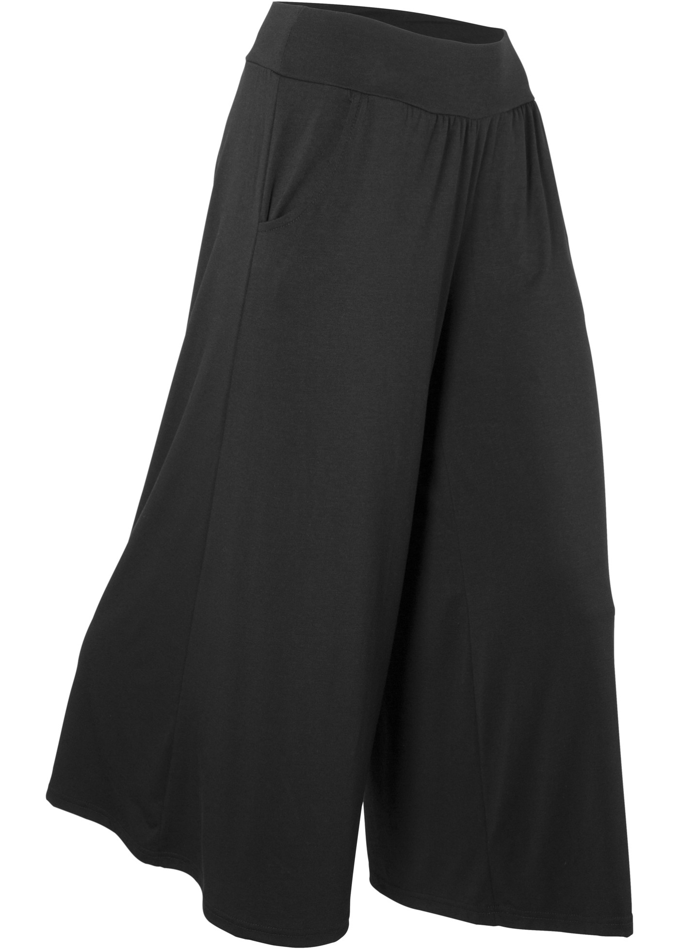 Weiche Culotte-Hose aus einem Stretch-Material mit Eingrifftaschen (91876295) in schwarz