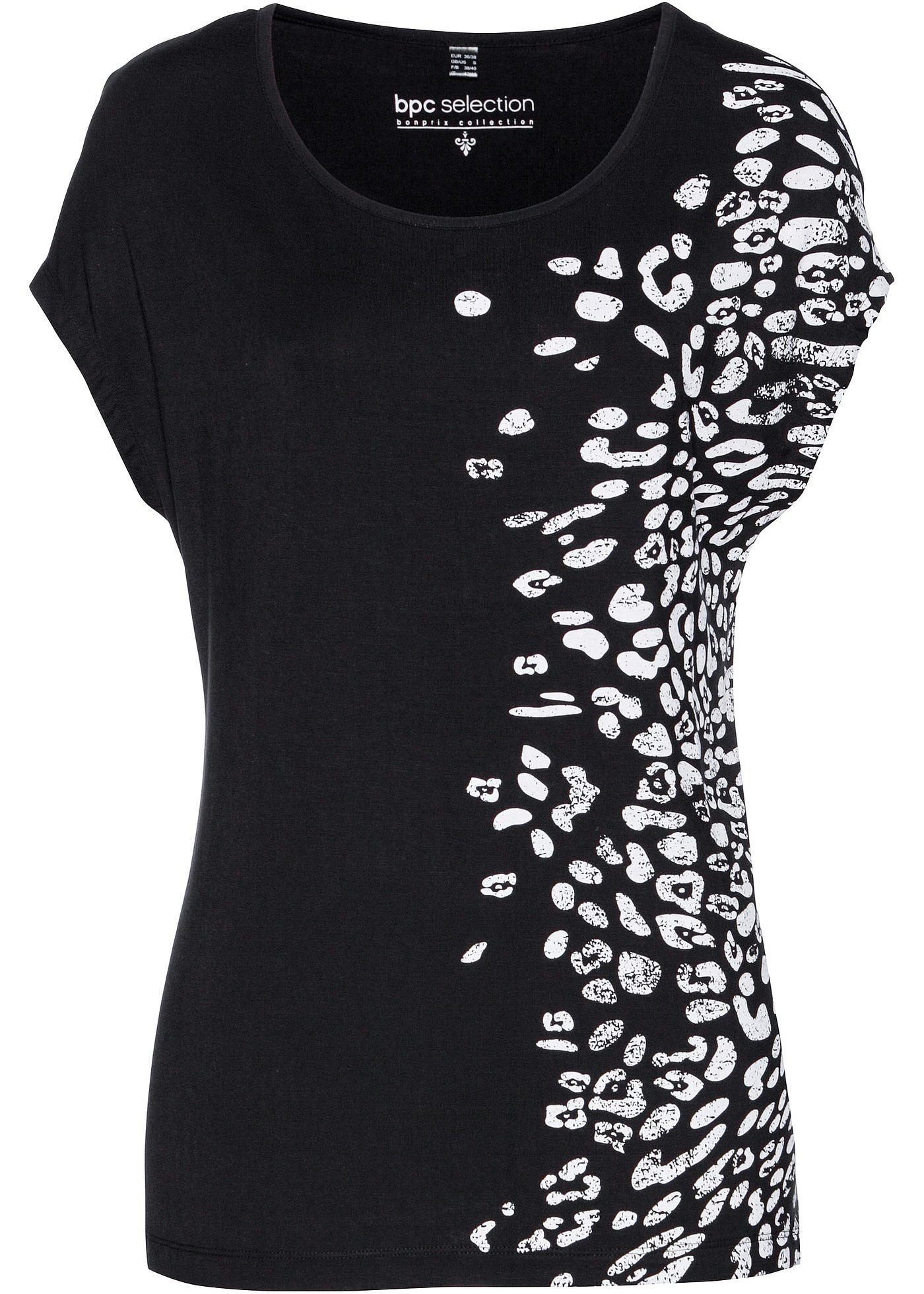 Apartes Shirt mit ansprechendem Druck (93503795) in schwarz/weiß bedruckt