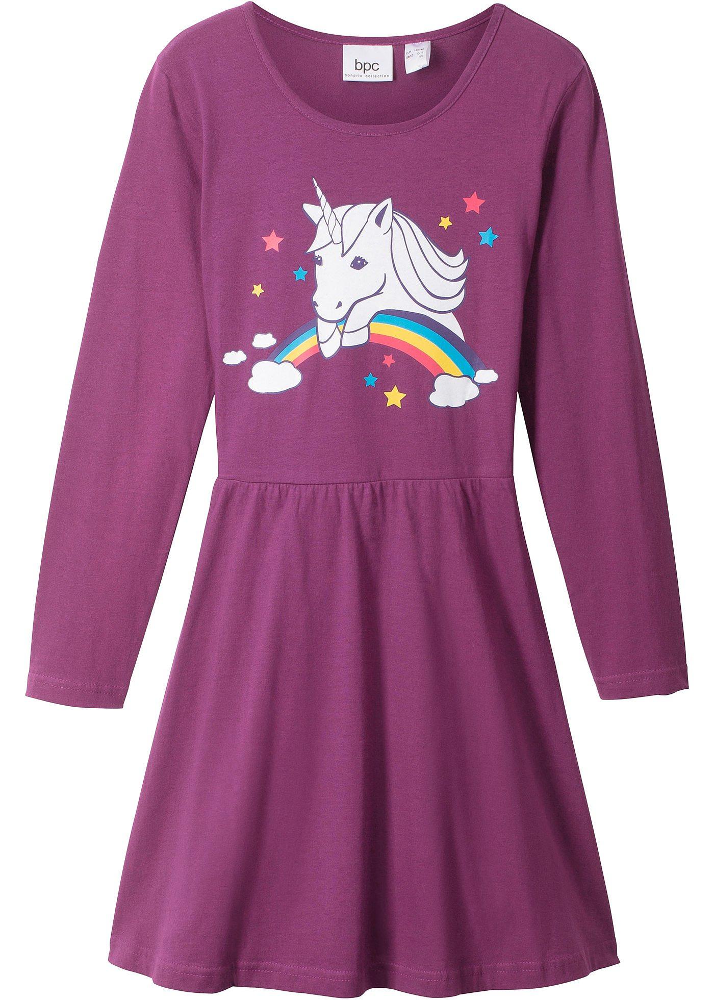 Schönes Kleid mit Einhorn-Print (91874295) in veilchenlila