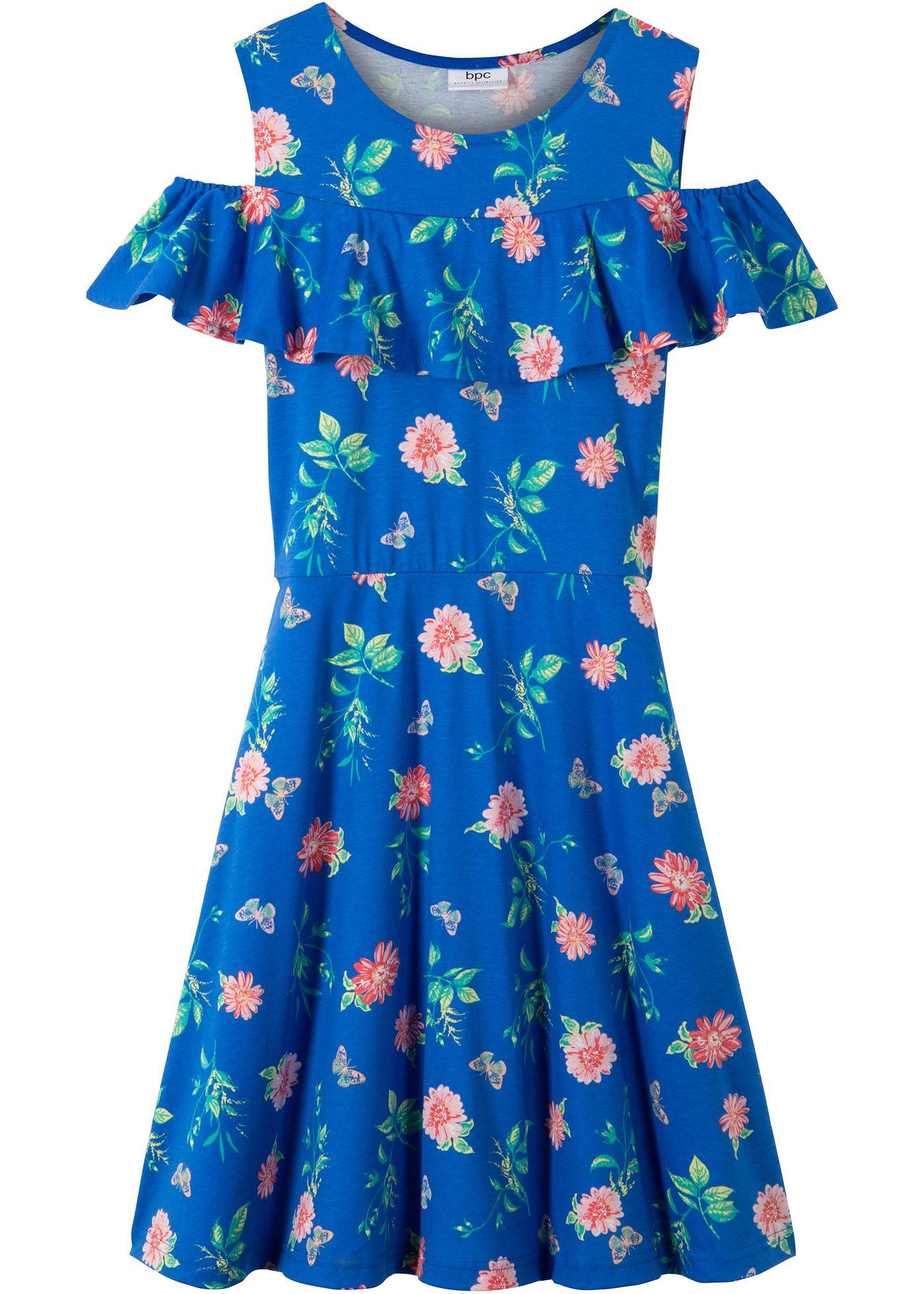 Mädchen Volantkleid mit Blümchen (94185695) in azurblau geblümt