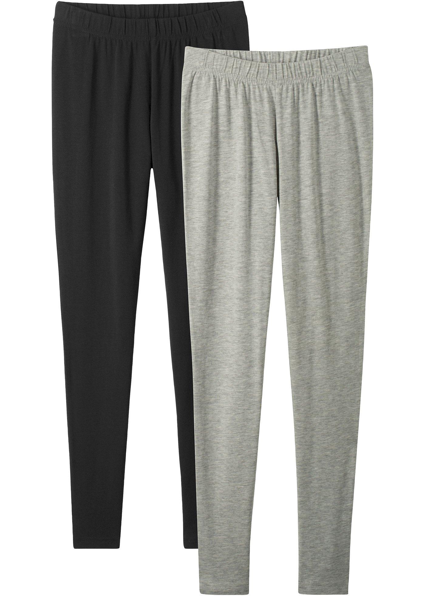 Pratische Leggings in zwei Farben (92766095) in hellgrau meliert+schwarz