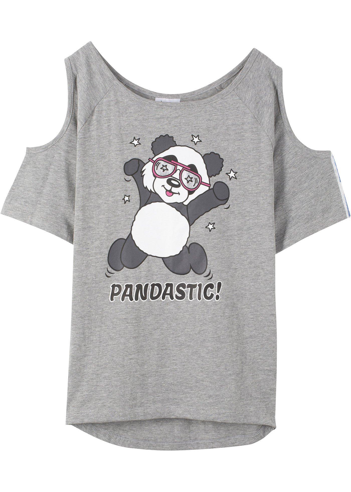 Mädchen T-Shirt mit Cut-outs (90544795) in hellgrau meliert