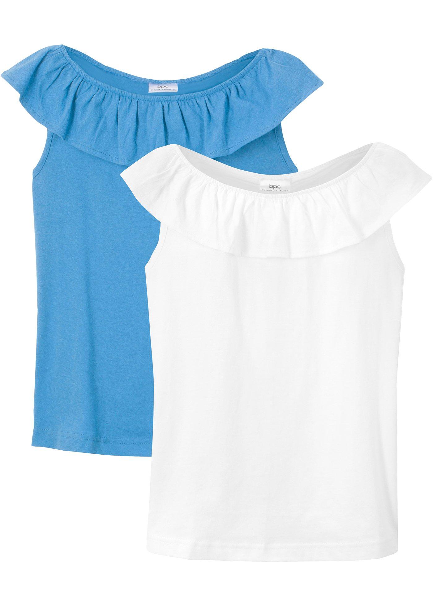 Tolles Shirt mit Volants (90542095) in weiß/mittelblau
