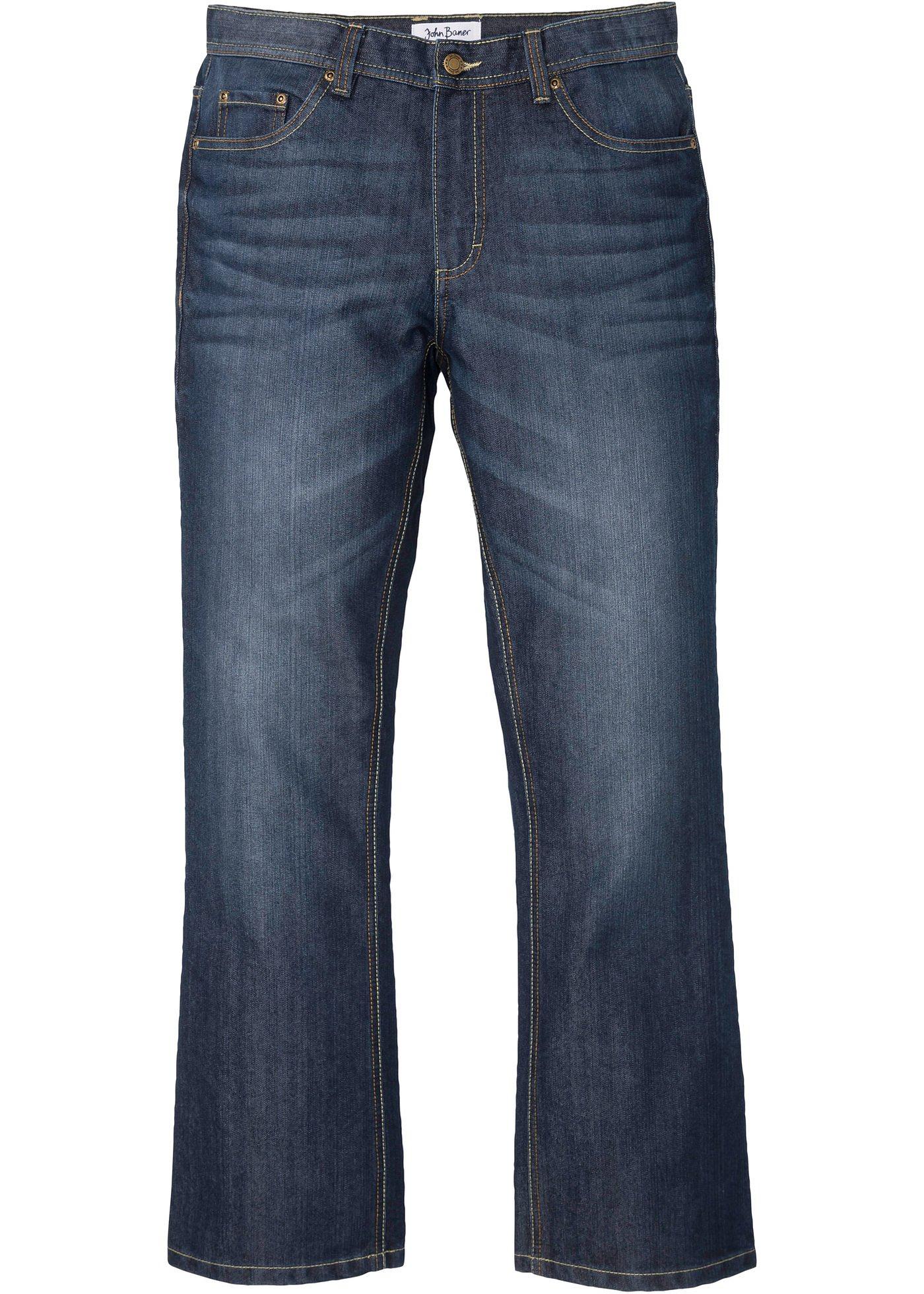 Kernige Jeans mit leichter Waschung und zweifarbigen Nähten. (96375981) in dunkelblau denim