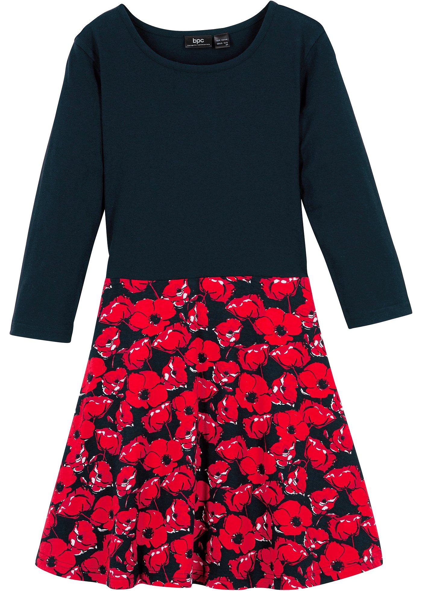 Tolles Kleid mit Blumenmuster (96855995) in schwarz/erdbeere