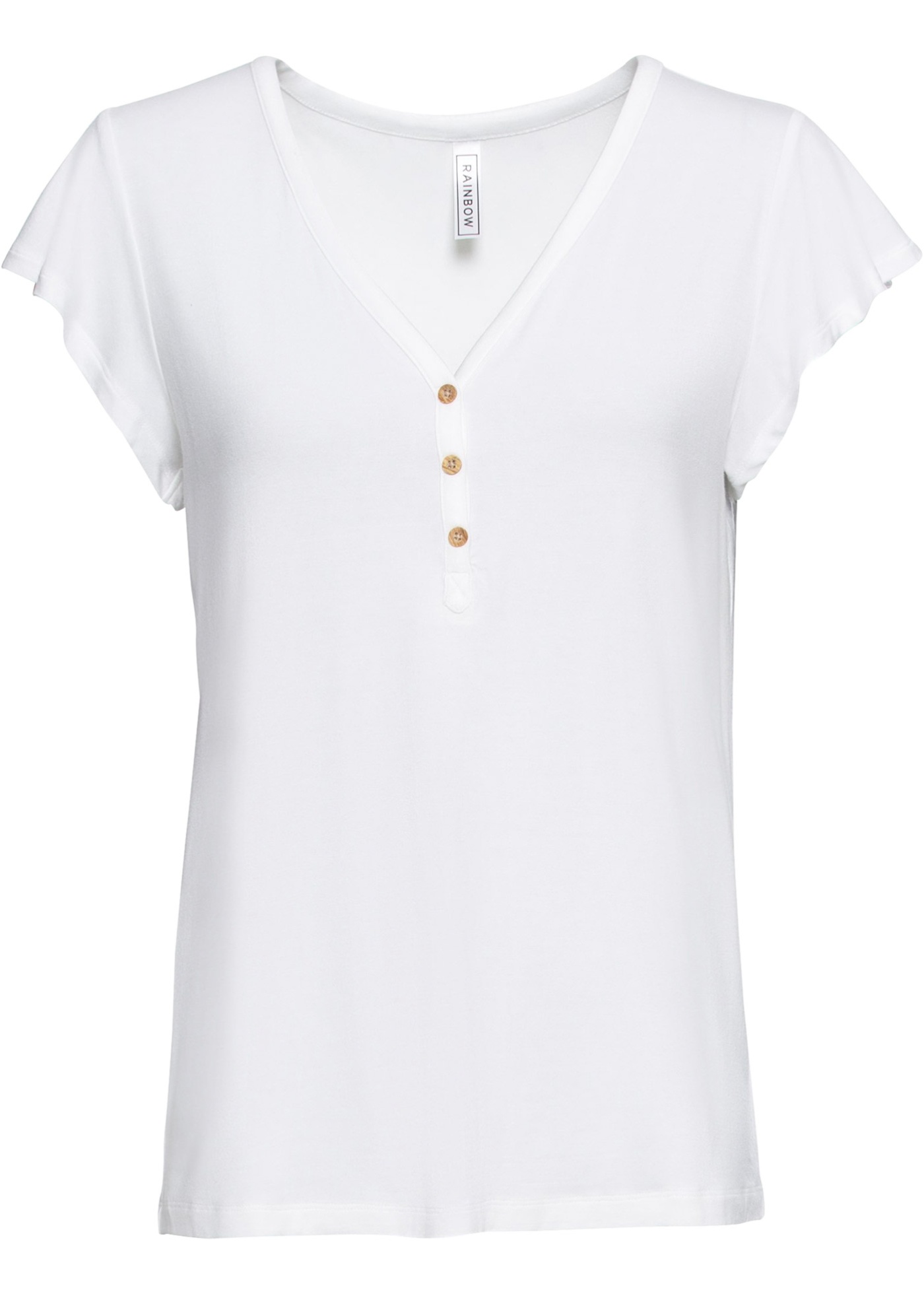 Luftige Shirtbluse mit V-Ausschnitt (91127781) in weiß
