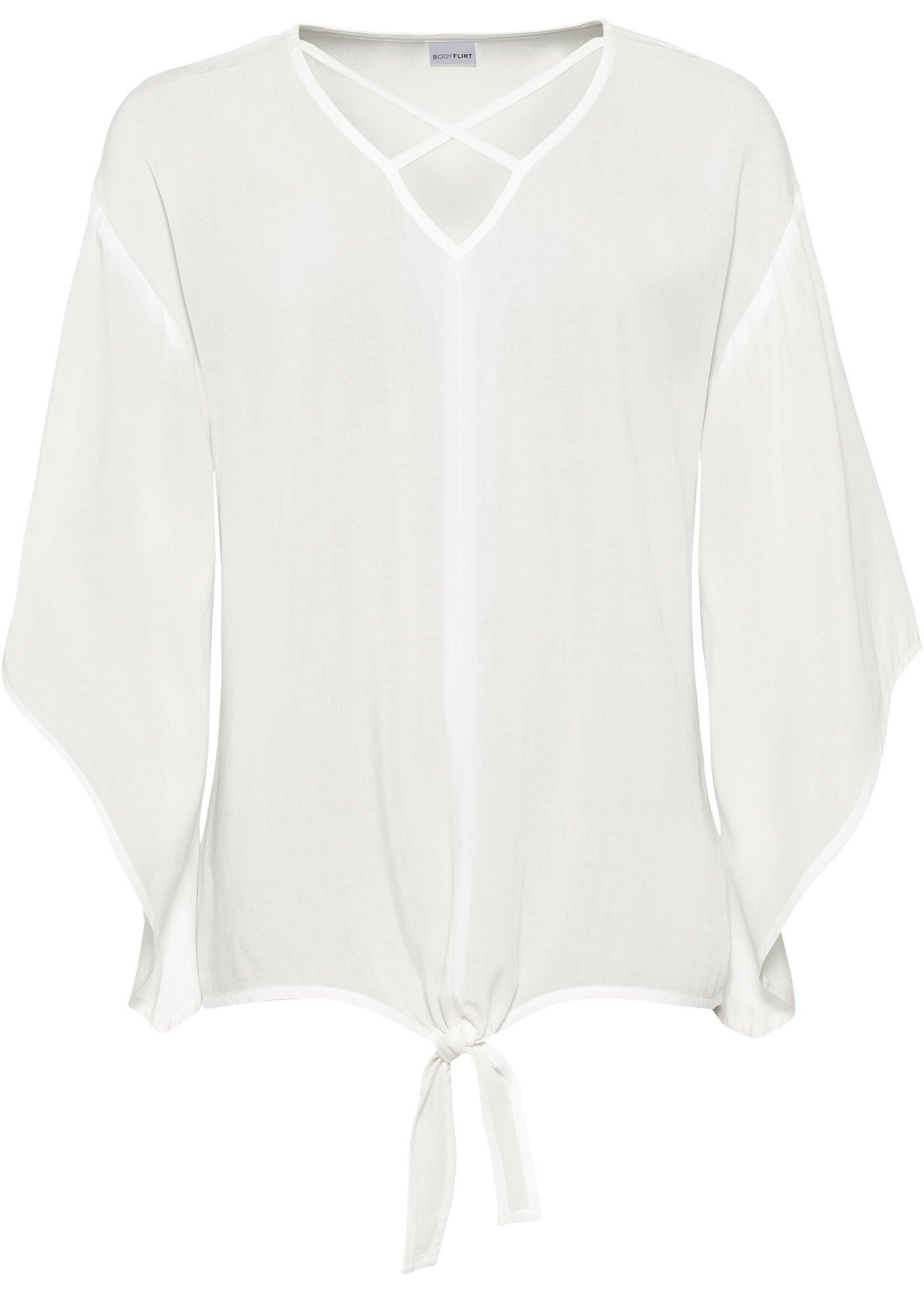 Bluse mit Flügelärmeln (94093081) in wollweiß