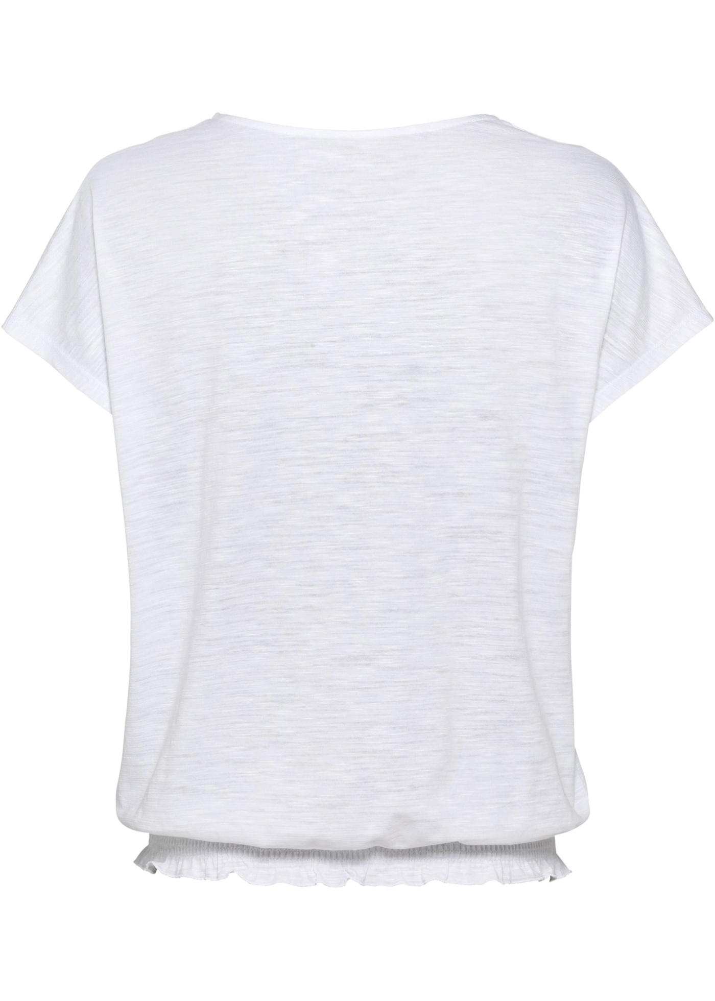 Luftiges Shirt mit elastischem Bund am Saum. (94015195) in weiß