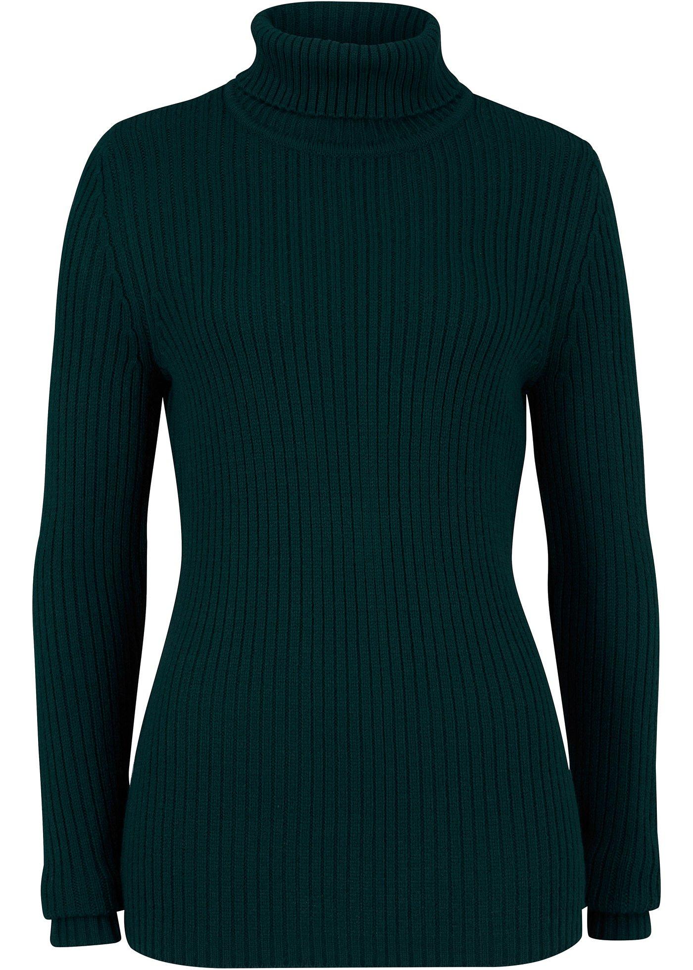 Schlichter Rollkragenpullover aus Strick (91857395) in petrolgrün